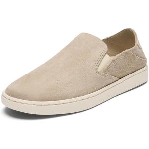 OLUKAI Pehuea Luxe Women’s Suede Slip-On Shoes, Easy On & Off Design, Soft & Premium Materials, All-Day Comfort & Support(Tapa/Tapa)