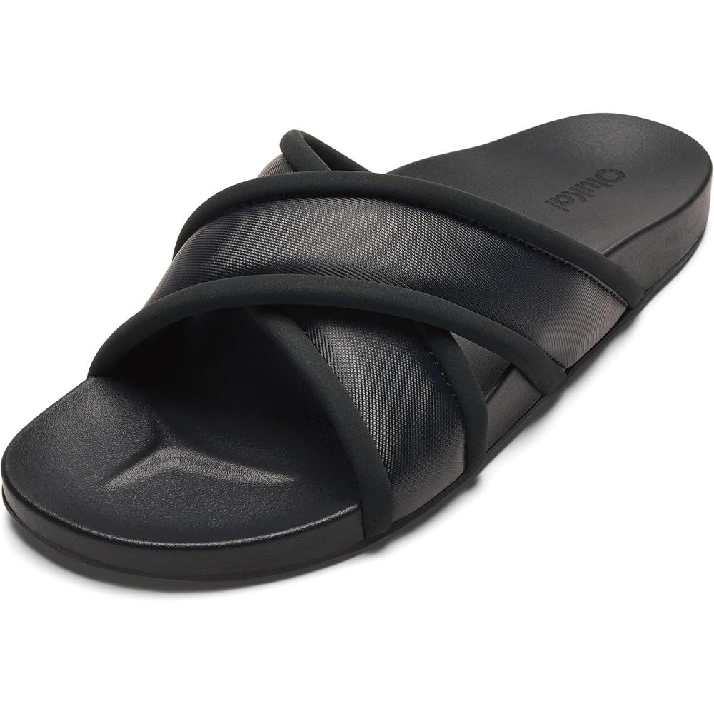 imageOLUKAI Ani Womens Slide Beach Sandals Effortless Design ampamp Stylish Cross Straps WaterFriendly Versatility AllDay Comfort ampamp Supportive ArchLava RockLava Rock