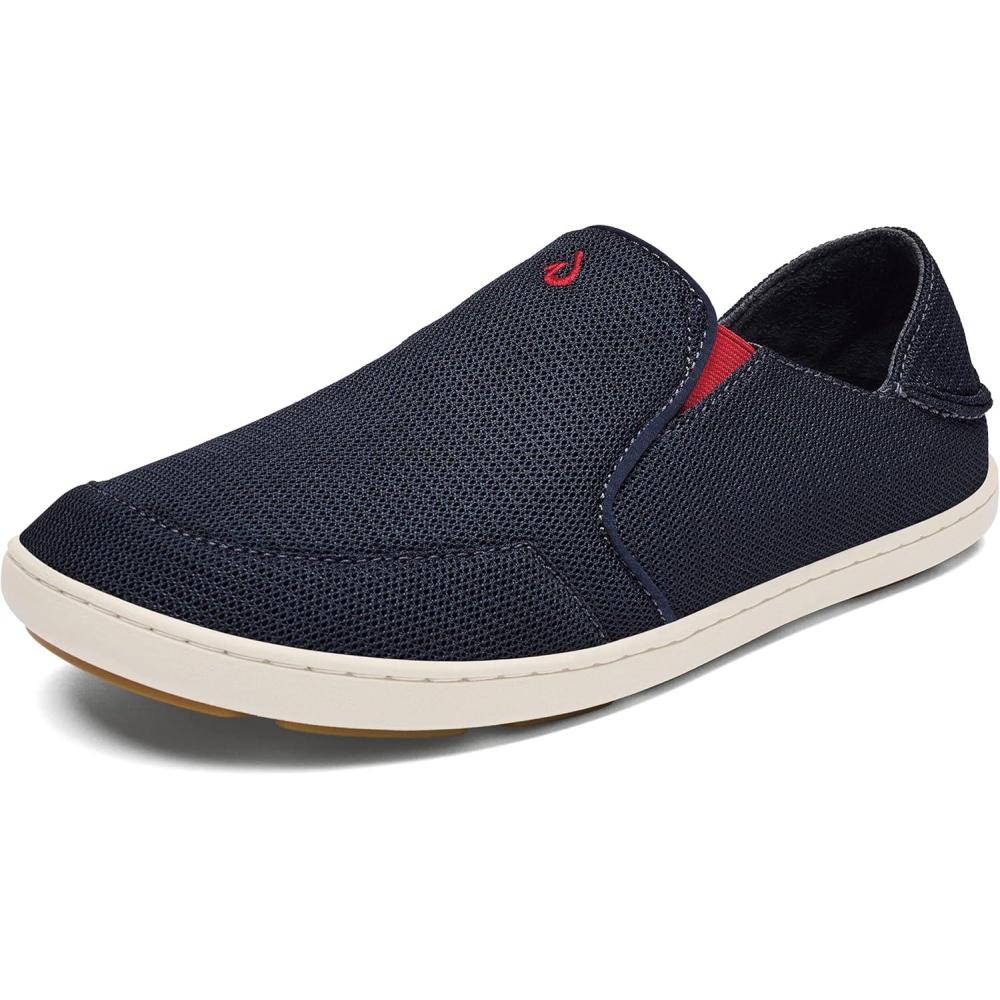 imageOLUKAI Nohea Mesh Mens Slip On Sneakers Lightweight ampamp Breathable Shoes for Everyday Wear AllWeather ampamp Enhanced TractionCarbonDeep Red