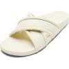 OLUKAI Ani Women’s Slide Beach Sandals, Effortless Design & Stylish Cross Straps, Water-Friendly Versatility, All-Day Comfort & Supportive Arch(White Sand/White Sand)