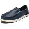 OLUKAI Kakaha Men’s Leather Slip-On Shoes, Premium Leather, Formal & Casual Versatility, Everyday Comfort & Fit(Lagoon/Lagoon)
