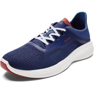 OLUKAI Island Hopper Men’s Sneakers, Travel Ready & Versatile Athletic Shoes, Soft & Breathable Knit Fabric, Drop-in Heel Design(Deep Blue/Deep Blue)