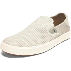 OLUKAI Lae’ahi Men’s Slip On Shoes, Versatile & Casual Everyday Sneaker, Lightweight & Breathable Mesh, All-Day Wear & Comfort(Bone/Bone)