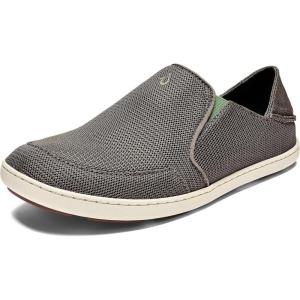 OLUKAI Nohea Mesh Men’s Slip On Sneakers, Lightweight & Breathable Shoes for Everyday Wear, All-Weather & Enhanced Traction(Dk Shadow/Dk Shadow)