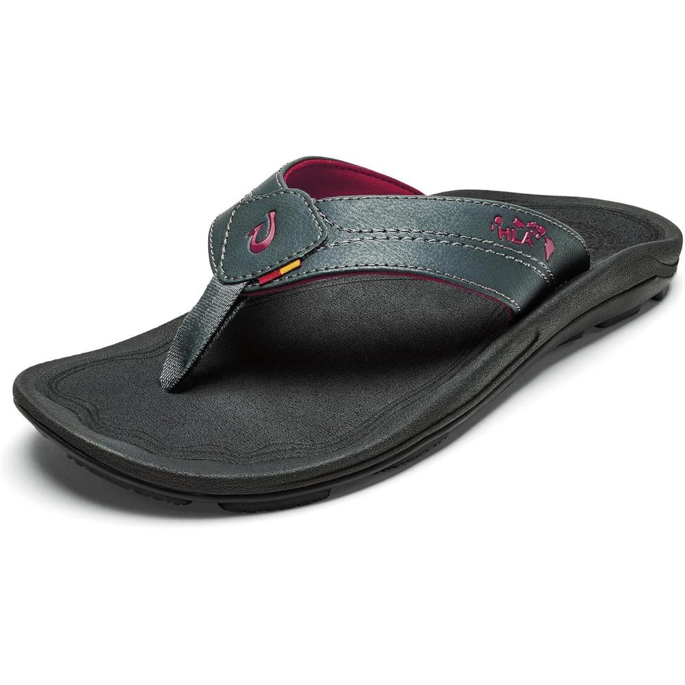 imageOLUKAI Kipi Mens Beach Sandals Water Resistant Flip Flops Quick Dry Material ampamp Arch Support AllDay ComfortDk ShadowDk Shadow