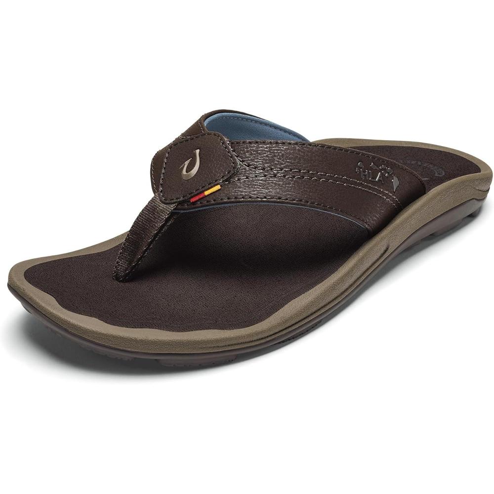 imageOLUKAI Kipi Mens Beach Sandals Water Resistant Flip Flops Quick Dry Material ampamp Arch Support AllDay ComfortEspressoEspresso
