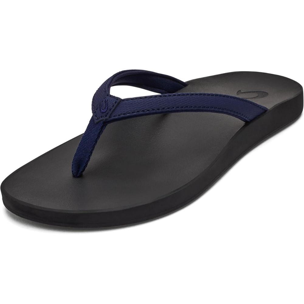 imageOLUKAI Puawe Womens Beach Sandal WaterFriendly FlipFlop Slides AllDay Wear ampamp UltraSoft Comfort FitDeepest DepthsBlack