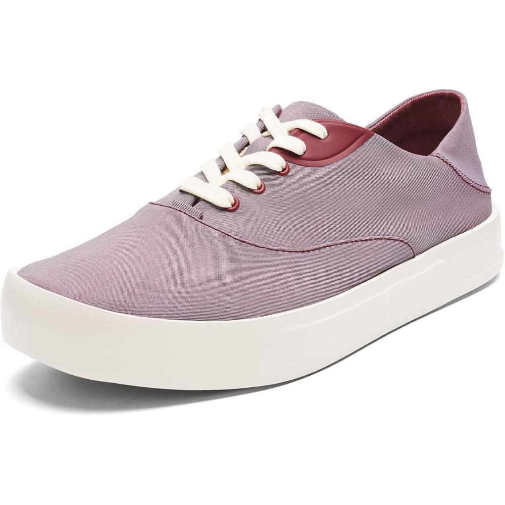 imageOLUKAI Tradewind Mens Everyday Sneaker Lightweight Canvas ampamp Classic LaceUp Design AllDay Comfort ampamp SupportRed LavaRed Lava