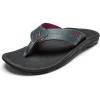 OLUKAI Kipi Men’s Beach Sandals, Water Resistant Flip Flops, Quick Dry Material & Arch Support, All-Day Comfort(Dk Shadow/Dk Shadow)