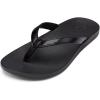 OLUKAI Puawe Women’s Beach Sandal, Water-Friendly Flip-Flop Slides, All-Day Wear & Ultra-Soft Comfort Fit(Black/Black)