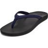 OLUKAI Puawe Women’s Beach Sandal, Water-Friendly Flip-Flop Slides, All-Day Wear & Ultra-Soft Comfort Fit(Deepest Depths/Black)
