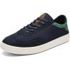 OLUKAI Punini Men’s Everyday Sneaker, Classic Lace-Up Design & Countoured Footbed, Comfort Fit & Wet Grip Rubber Soles, Durable & Supportive(Navy/Bamboo)