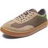 OLUKAI Punini Men’s Everyday Sneaker, Classic Lace-Up Design & Countoured Footbed, Comfort Fit & Wet Grip Rubber Soles, Durable & Supportive(Clay/Lemon Grass)