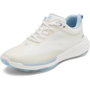 OLUKAI Makena WP Women’s Golf Shoes, Superior Performance & Tour Professional Tested, High Cushioning & Support, All-Day Comfort(Bright White/Bright White)
