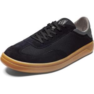 OLUKAI Punini Men’s Everyday Sneaker, Classic Lace-Up Design & Countoured Footbed, Comfort Fit & Wet Grip Rubber Soles, Durable & Supportive(Black/Dk Shadow)