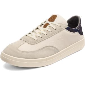 OLUKAI Punini Men’s Everyday Sneaker, Classic Lace-Up Design & Countoured Footbed, Comfort Fit & Wet Grip Rubber Soles, Durable & Supportive(Off White/Aloha)