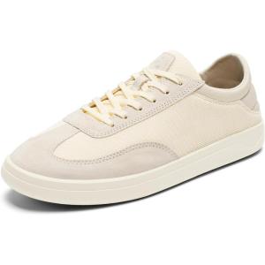 OLUKAI Punini Men’s Everyday Sneaker, Classic Lace-Up Design & Countoured Footbed, Comfort Fit & Wet Grip Rubber Soles, Durable & Supportive(White Sand/White Sand)