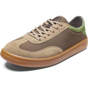 OLUKAI Punini Men’s Everyday Sneaker, Classic Lace-Up Design & Countoured Footbed, Comfort Fit & Wet Grip Rubber Soles, Durable & Supportive(Clay/Lemon Grass)