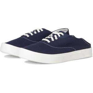 OLUKAI Tradewind Men’s Everyday Sneaker, Lightweight Canvas & Classic Lace-Up Design, All-Day Comfort & Support(Mood Indigo/Mood Indigo)