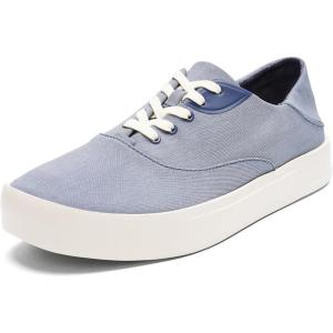 OLUKAI Tradewind Men’s Everyday Sneaker, Lightweight Canvas & Classic Lace-Up Design, All-Day Comfort & Support(Navy/Navy)
