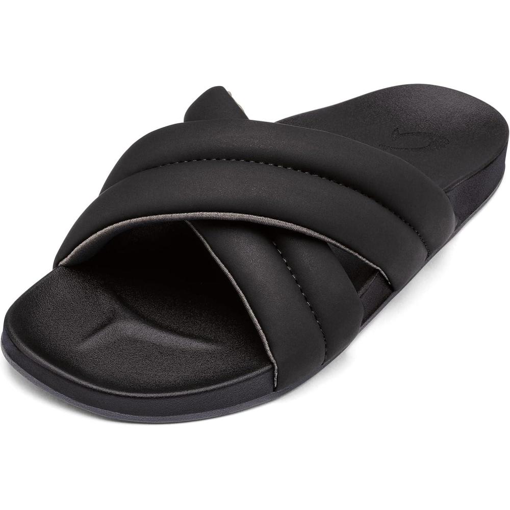 imageOLUKAI Hila Womens Beach Sandal WaterFriendly FlipFlop Slides AllDay Wear ampamp UltraSoft Comfort FitBlackBlack