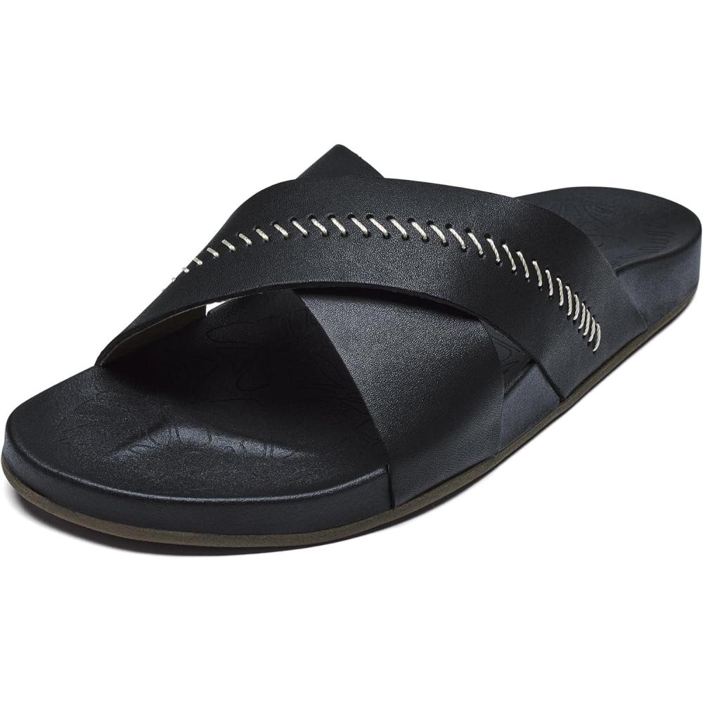 imageOLUKAI Kipea Olu Womens Slide Sandal Premium Leather Relaxed ampamp Dressy Design For Any Occasion AllDay Comfort ampamp FitBlackBlack