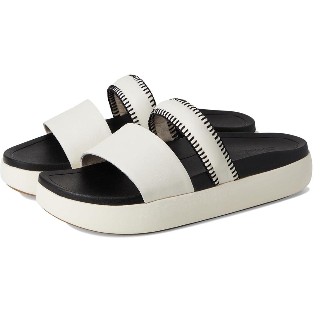 imageOLUKAI Kipea Olu Womens Slide Sandal Premium Leather Relaxed ampamp Dressy Design For Any Occasion AllDay Comfort ampamp FitWhite SandLava Rock