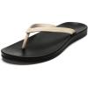 OLUKAI Lalahi Women’s Leather Beach Sandals, Casual Everyday Flip Flop, Lightweight & Supportive Arch, Clean Design & Soft Comfort(Tapa/Lava Rock)