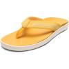 OLUKAI Leeward Men’s Beach Sandals, Quick-Dry Flip Flop Slides, Water Friendly Versatility & Wet Grip Traction, Comfort Fit & Arch Support(Solar Glow/Solar Glow)