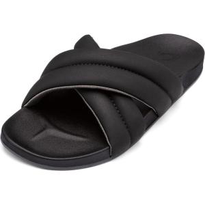 OLUKAI Hila Women’s Beach Sandal, Water-Friendly Flip-Flop Slides, All-Day Wear & Ultra-Soft Comfort Fit(Black/Black)