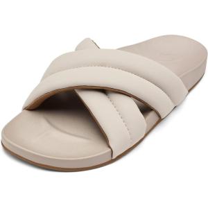 OLUKAI Hila Women’s Beach Sandal, Water-Friendly Flip-Flop Slides, All-Day Wear & Ultra-Soft Comfort Fit(Cloudy/Cloudy)