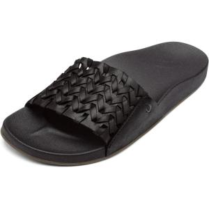 OLUKAI Kamola Women’s Slide Sandal, Everyday Stylish Shoe, All-Day Wear & Comfortable Fit(Black/Black)