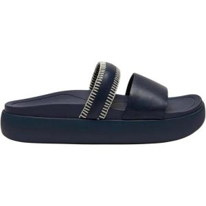 OLUKAI Kipe’a Olu Women’s Slide Sandal, Premium Leather, Relaxed & Dressy Design For Any Occasion, All-Day Comfort & Fit(Mood Indigo/Mood Indigo)