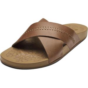 OLUKAI Kipe’a Olu Women’s Slide Sandal, Premium Leather, Relaxed & Dressy Design For Any Occasion, All-Day Comfort & Fit(Sahara/Sahara)
