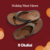 OLUKAI Ohana Men’s Beach Sandals, Water Resistant Flip Flops, Arch Support & Comfort Fit, Lightweight & Durable, Enhanced Grip & Traction, Dark Java/Ray, 10