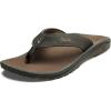 OLUKAI Ohana Men’s Beach Sandals, Water Resistant Flip Flops, Arch Support & Comfort Fit, Lightweight & Durable, Enhanced Grip & Traction, Dark Java/Ray, 10