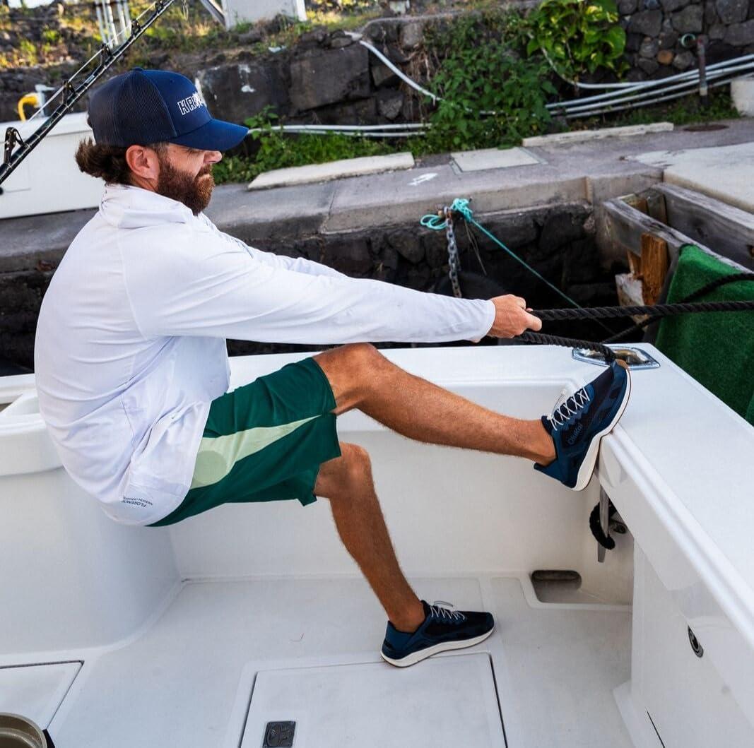 image:imageOLUKAI Ahi Mens Performance Marine Shoes WaterReady Sneakers with Customized Lacing Fit Lightweight amp Breathable Enhanced Grip amp TractionMood IndigoCoastal Blue