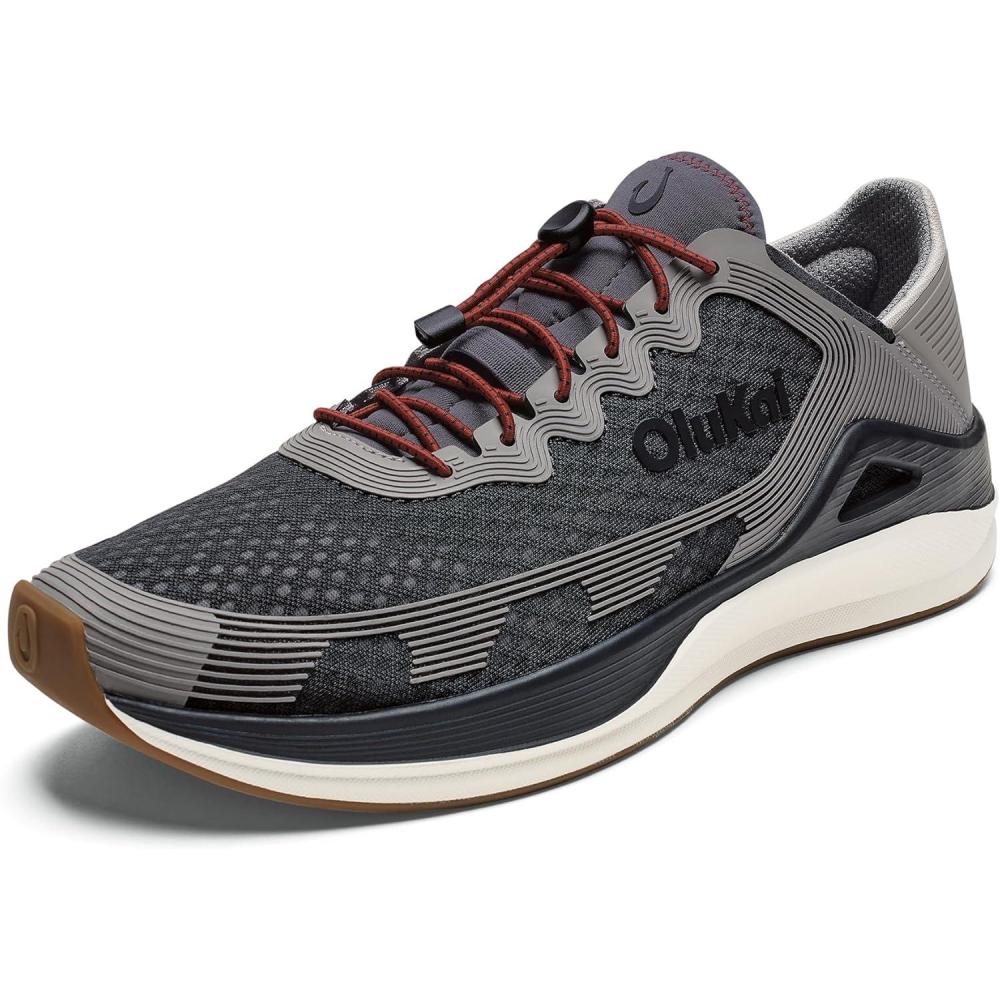image:imageOLUKAI Ahi Mens Performance Marine Shoes WaterReady Sneakers with Customized Lacing Fit Lightweight amp Breathable Enhanced Grip amp TractionRockAsh