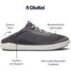 OLUKAI ‘Ahi Men’s Performance Marine Shoes, Water-Ready Sneakers with Customized Lacing Fit, Lightweight & Breathable, Enhanced Grip & Traction(Pavement/Vintage Blue)