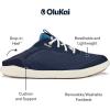 OLUKAI ‘Ahi Men’s Performance Marine Shoes, Water-Ready Sneakers with Customized Lacing Fit, Lightweight & Breathable, Enhanced Grip & Traction(Trench Blue/Off White)