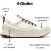 OLUKAI Makiki Men’s All-Terrain Athletic Shoes, Durable Sneakers for Versatile Wear, Lightweight & Breathable, All-Day Comfort & Wear(White Sand/Tapa)
