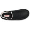 OLUKAI Moloa Slipper, Men’s Premium Leather Slip-On Shoes, Soft Genuine Shearling Lining & Gel Insert, Drop-In Heel & All-Day Comfort(Black/Dk Java)