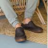 OLUKAI Moloa Slipper, Men’s Premium Leather Slip-On Shoes, Soft Genuine Shearling Lining & Gel Insert, Drop-In Heel & All-Day Comfort(Dk Wood/Dk Wood)