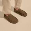 OLUKAI Moloa Slipper, Men’s Premium Leather Slip-On Shoes, Soft Genuine Shearling Lining & Gel Insert, Drop-In Heel & All-Day Comfort(Kona Coffee/Kona Coffee)