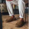OLUKAI Moloa Slipper, Men’s Premium Leather Slip-On Shoes, Soft Genuine Shearling Lining & Gel Insert, Drop-In Heel & All-Day Comfort(Kona Coffee/Kona Coffee)