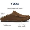 OLUKAI Moloa Slipper, Men’s Premium Leather Slip-On Shoes, Soft Genuine Shearling Lining & Gel Insert, Drop-In Heel & All-Day Comfort(Kona Coffee/Kona Coffee)