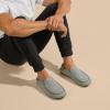 OLUKAI Moloa Slipper, Men’s Premium Leather Slip-On Shoes, Soft Genuine Shearling Lining & Gel Insert, Drop-In Heel & All-Day Comfort(Sharkskin/Sharkskin)