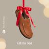 OLUKAI Moloa Slipper, Men’s Premium Leather Slip-On Shoes, Soft Genuine Shearling Lining & Gel Insert, Drop-In Heel & All-Day Comfort(Toffee/Dk Wood)