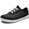 OLUKAI ‘Ahi Men’s Performance Marine Shoes, Water-Ready Sneakers with Customized Lacing Fit, Lightweight & Breathable, Enhanced Grip & Traction(Black/Blue Coral)