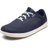 OLUKAI ‘Ahi Men’s Performance Marine Shoes, Water-Ready Sneakers with Customized Lacing Fit, Lightweight & Breathable, Enhanced Grip & Traction(Trench Blue/Off White)